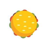 Tasty burger with sesame seeds on bun appearing delicious and fresh vector