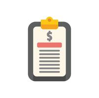 Clipboard showing financial report with dollar sign icon vector