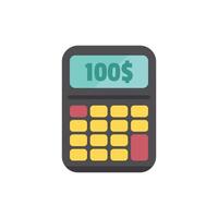 Calculator displaying 100 dollars for finance and accounting vector