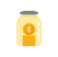 Glass jar containing stack of gold coins for savings goal vector