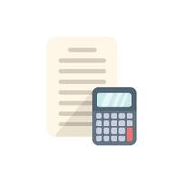 Calculator calculating a document with numbers in flat design style vector