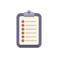 Clipboard showing blank checklist with red check marks for tasks vector