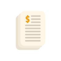 Stack of invoices depicting business expenses with dollar sign icon vector