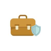 Business portfolio being protected with a shield vector