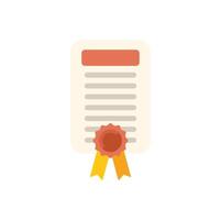 Official document with yellow ribbon and red wax seal icon showing agreement vector
