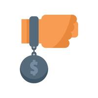 Handcuffed by debt, a visual representation of financial burden vector