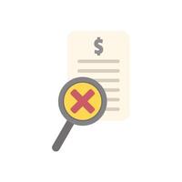 Magnifying glass detecting error on financial invoice document vector