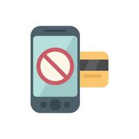 Smartphone displaying blocked credit card for online security vector