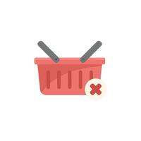 Red shopping basket with cross sign showing cancellation concept vector