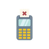 Credit card machine showing failed transaction icon vector