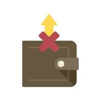 Wallet with a red cross blocking a yellow up arrow vector