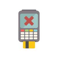 Credit card payment terminal showing failed transaction icon vector