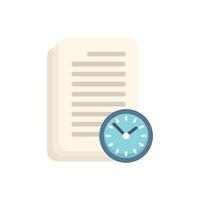 Clock managing time of document with lines representing text vector