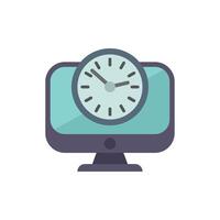 Clock displaying on a computer screen for time management concept vector