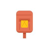 Red mailbox receiving mail envelope flat icon design vector