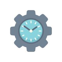 Clock face with cogs representing time management vector