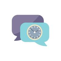 Clock showing time inside speech bubbles for communication concept vector