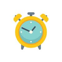 Yellow alarm clock showing time passing by vector