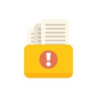 Important documents folder with exclamation mark warning sign icon vector