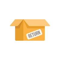 Open cardboard box with return label shipping concept vector