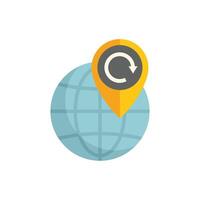 Global return icon depicting worldwide product returns vector