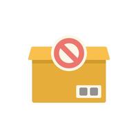 Cardboard box with prohibition sign indicating fragile shipping restrictions vector