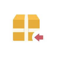 Returning a package with left arrow icon for return to sender vector