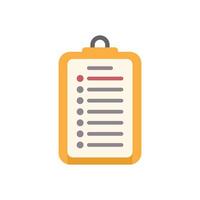 Clipboard showing checklist with one item highlighted in red vector