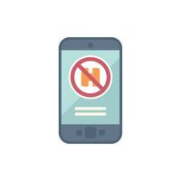 Smartphone displaying no jailbreak symbol for security and safety vector