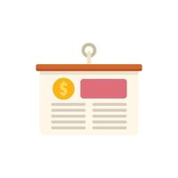 Flipchart presenting financial report with dollar sign vector