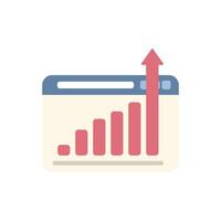 Website traffic growing up shown on bar chart vector