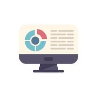 Computer showing statistical business data chart on screen vector