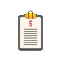 Clipboard showing financial report with dollar sign icon vector
