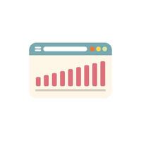 Website showing growing bar chart statistics data vector
