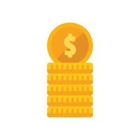 Stack of gold coins increasing showing increasing wealth vector