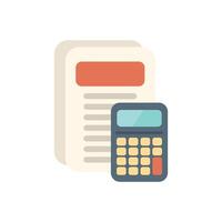 Accountant calculating invoice tax with electronic calculator icon vector