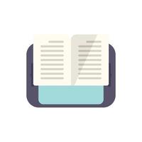 Open book lying on top of a tablet computer vector