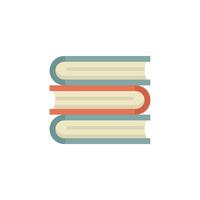 Stack of three books forming a tower for education and knowledge vector