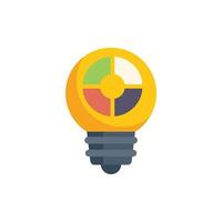 Light bulb combining pie chart and target marketing concept vector