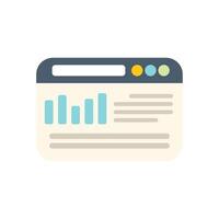 Web page displaying analytics with graph and data analysis vector