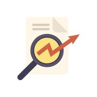 Magnifying glass analyzing growing business graph on a document vector