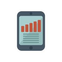Smartphone showing growing chart on screen for business analytics vector