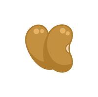 Two brown beans forming a heart shape vector