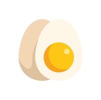 Boiled egg showing yolk and white shell cutout illustration vector