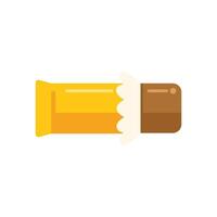 Chocolate bar wrapped in golden foil with white paper on top vector