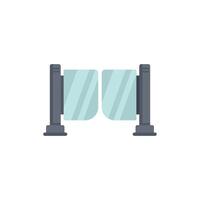 Double security glass turnstile gate access point icon vector