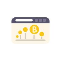 Website showing bitcoin cryptocurrency growing up chart vector