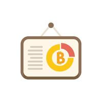 Presentation board showing bitcoin cryptocurrency market analysis vector