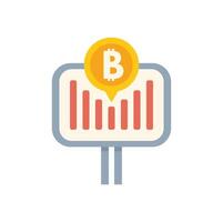 Bitcoin cryptocurrency pinned on chart showing market growth vector
