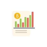 Bitcoin cryptocurrency growing up chart on paper document vector